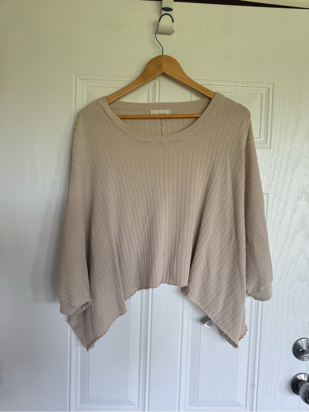 2 for $20 sale: by together knit top, beige, relaxed fit poncho sweater